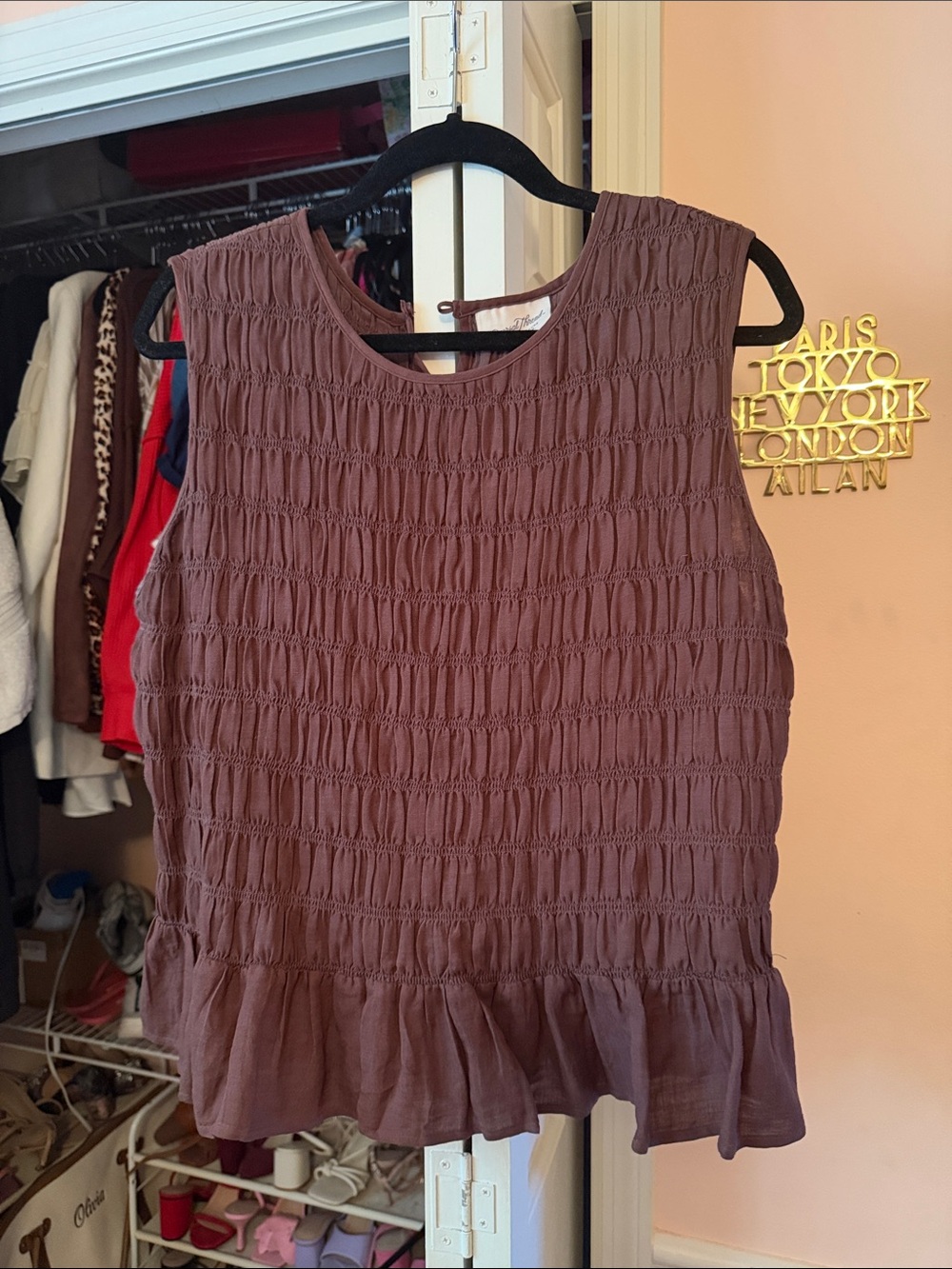 Universal Threads Sleeveless Smocked Peplum Top